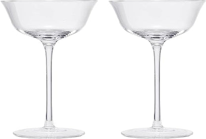 Vintage Crystal Coupe Glasses, Set of 2