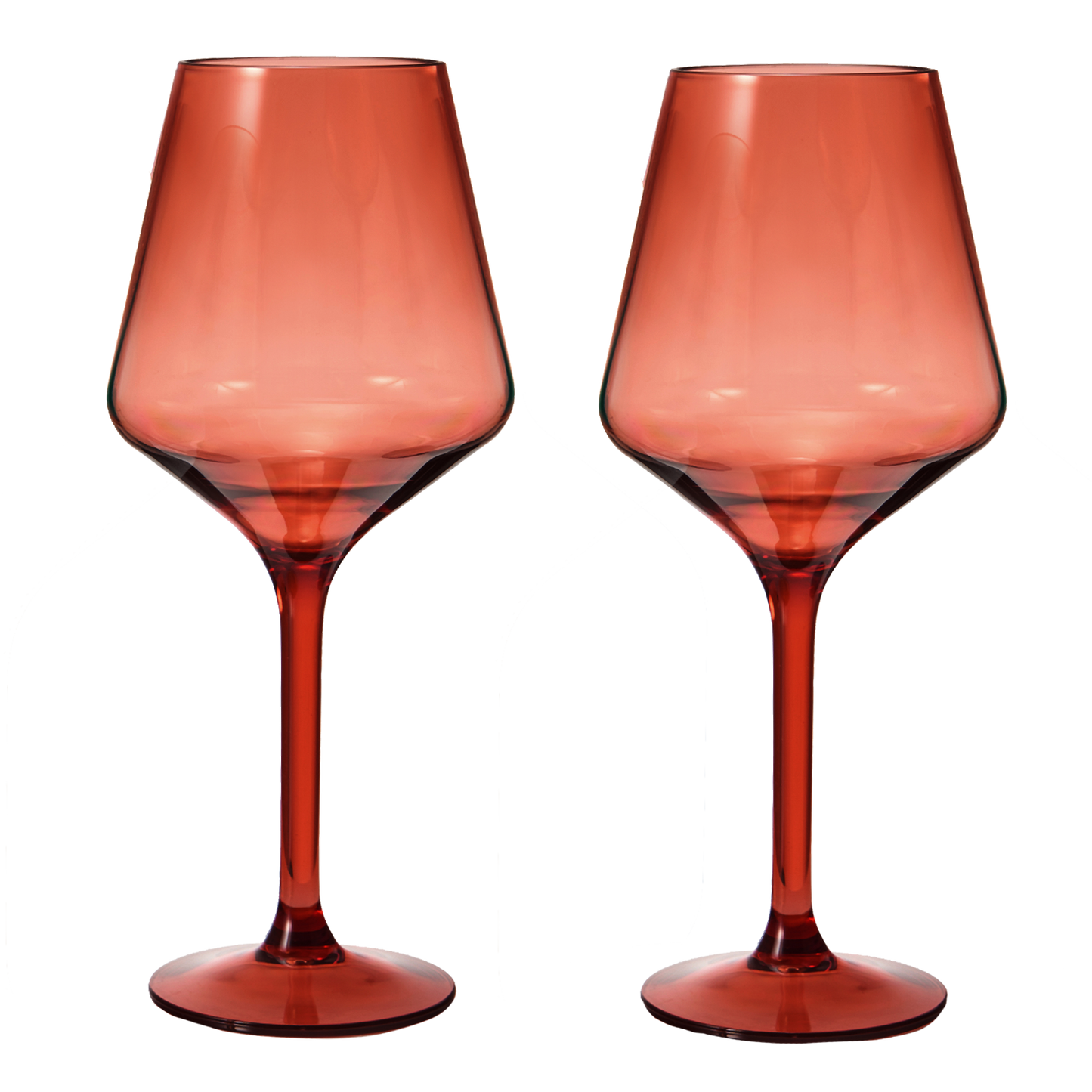 Muted Red Floating Wine Glasses - Set of 2