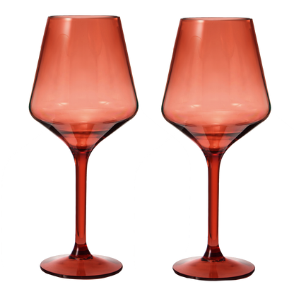 Muted Red Floating Wine Glasses - Set of 2