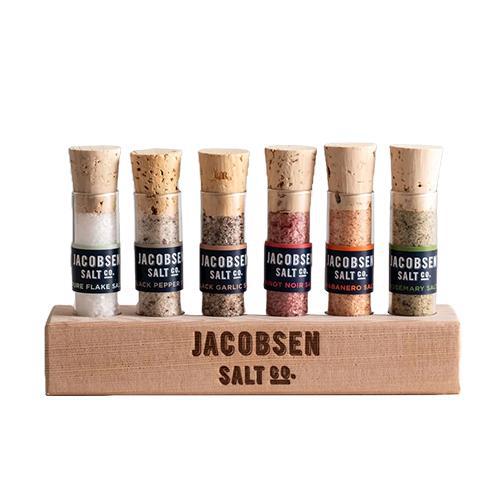 Jacobsen Salt Co - 6-Vial 'Infused Sea Salts' Set w/ Wooden Stand by The Epicurean Trader