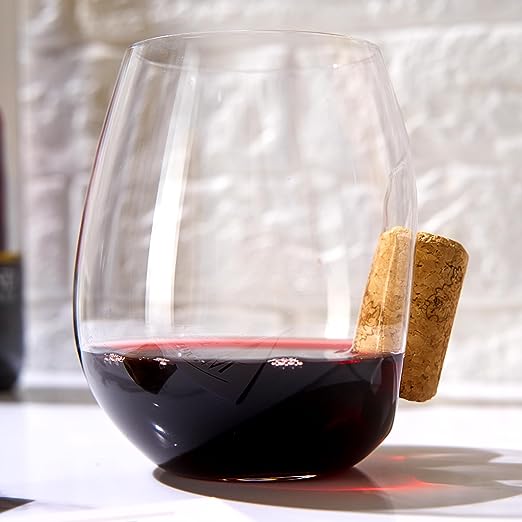 Corked Stemless Wine Glasses | Single