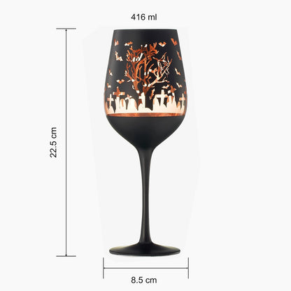 Crystal Halloween Stemmed Wine Glasses - Set of 2