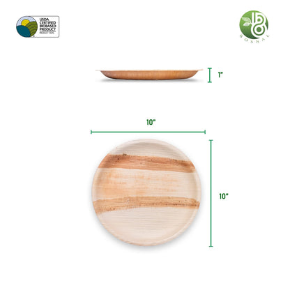 Palm Leaf Biodegradable Plates, 10 inch, Round, 25 Pcs-1