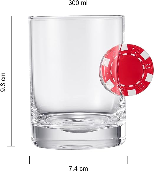 Poker Chip Whiskey & Wine Glasses | SINGLE