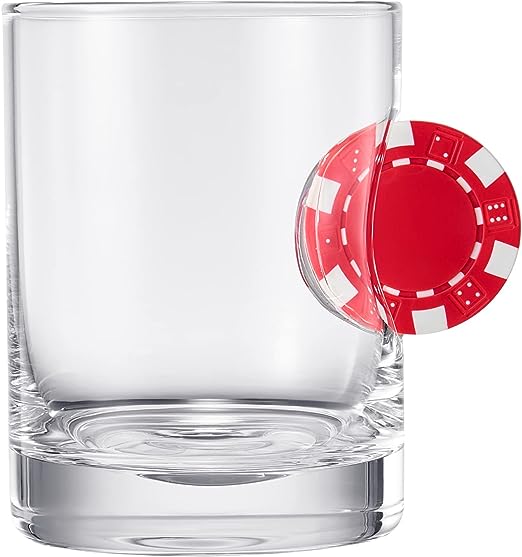 Poker Chip Whiskey & Wine Glasses | SINGLE