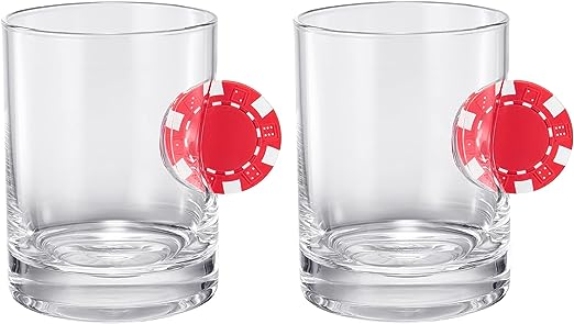 Poker Chip Whiskey & Wine Glasses | Set of 2