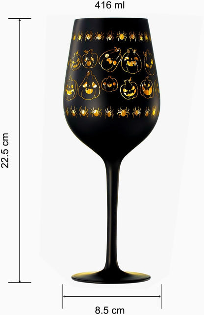 Crystal Halloween Stemmed Wine Glasses - Set of 2