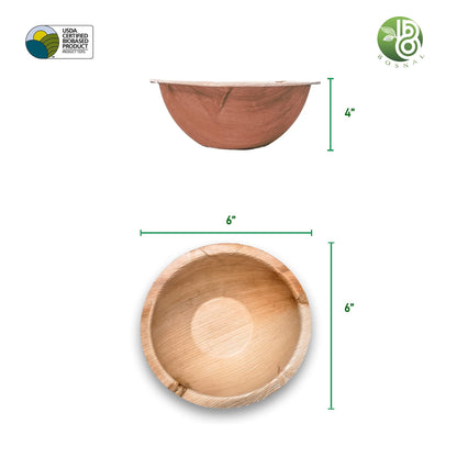 Palm Leaf Biodegradable Plates, 6 inch, Round Bowl, 25 Pcs-1
