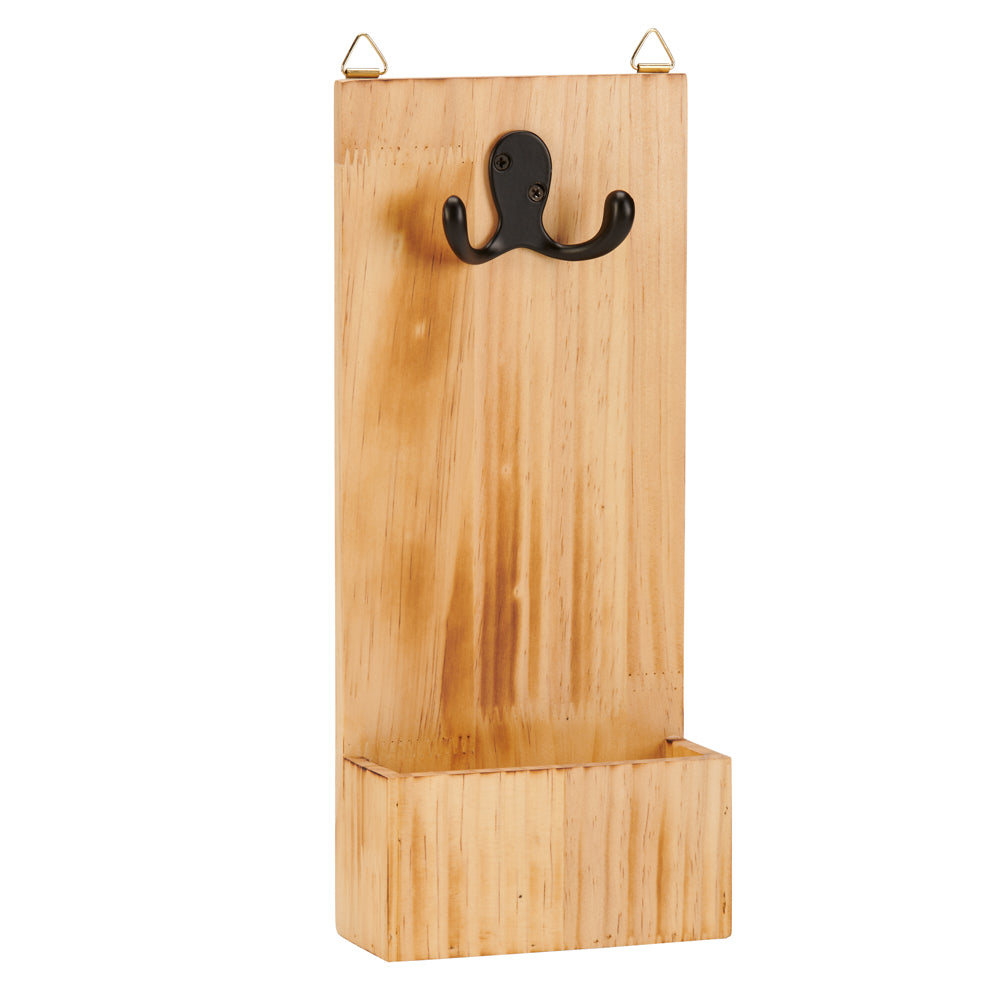 Light Wood Wall Hanging Holder With Hook by Creative Gifts