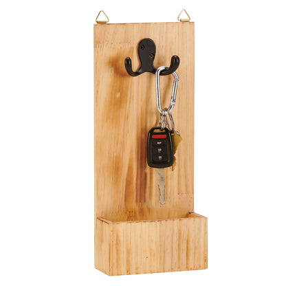 Light Wood Wall Hanging Holder With Hook by Creative Gifts