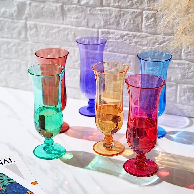 Unbreakable Color Hurricane Glasses | Set of 6