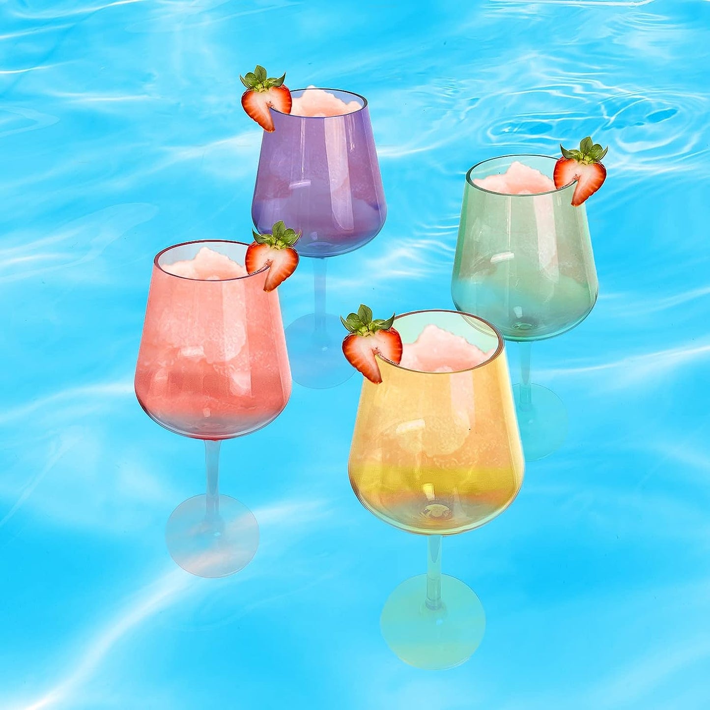 Floating Wine Glasses for Pool - Set of 2