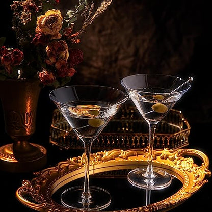 Crystal Martini Glass Set of 2 with Spoon