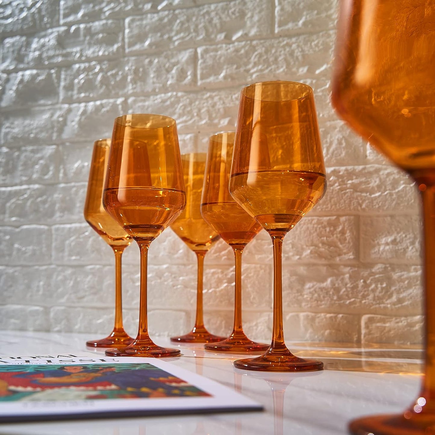 Amber Wine Glass Set