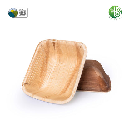 Bosnal - Palm Leaf Biodegradable Bowls, 5 inch, Square, 25 Pcs-4