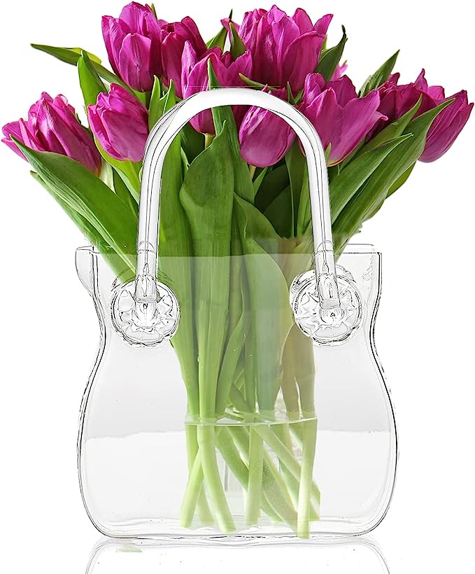 Glass Handbag Purse Decanter & Vase