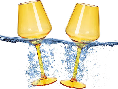 Yellow Floating Wine Glasses - Set of 2