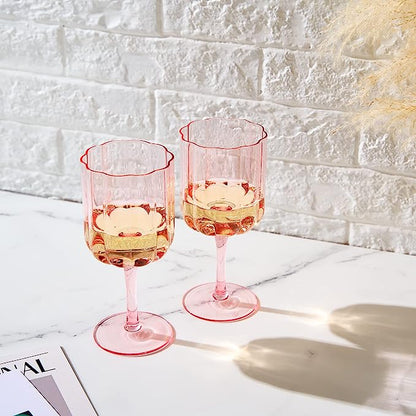 Flower Vintage Wine Glassware - Set of 2