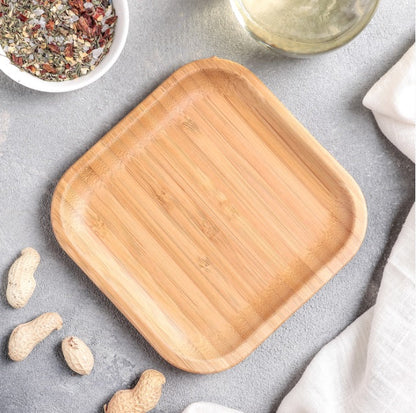 Bamboo Square Plate 4" inchX 4" inch -13