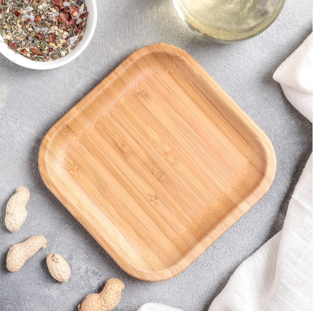 Bamboo Square Plate 6" inch X 6" inch |For Appetizers-13