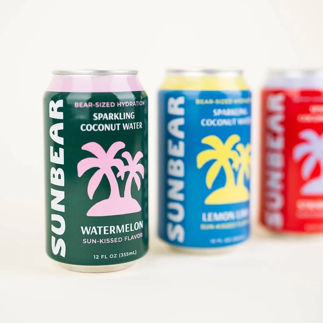 Sunbear Sparkling Coconut Water Watermelon Cans - 12 Cans