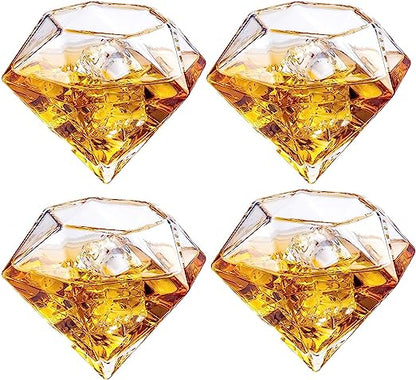 Set of 4 Diamond Cocktail Glasses 10oz