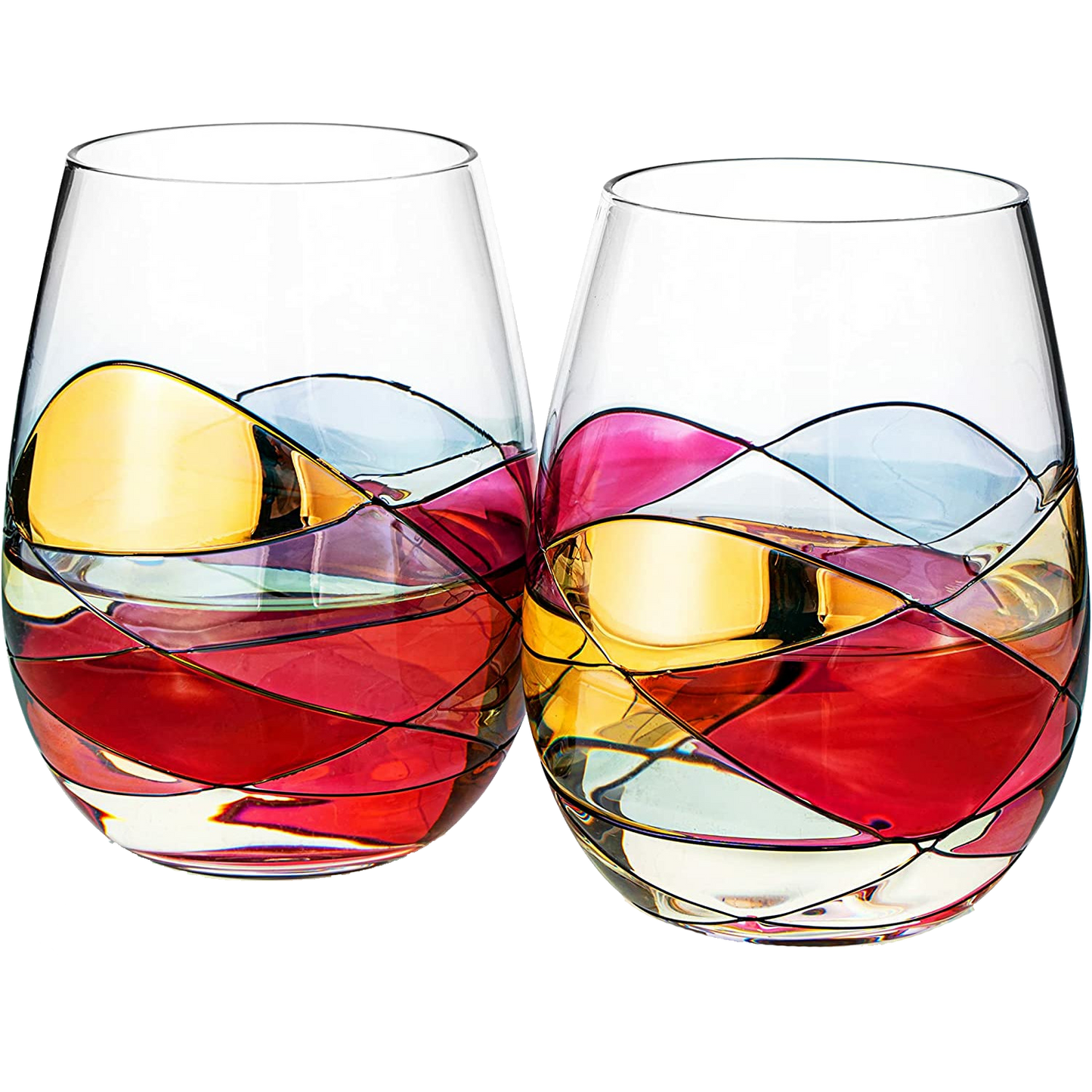 Hand Painted Stemless Extra Large Goblets