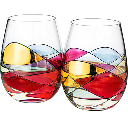 Hand Painted Stemless Extra Large Goblets