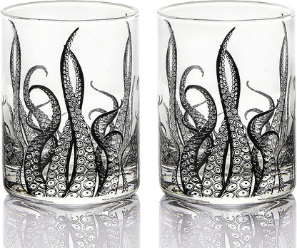 Octopus Tentacle Whiskey Glassware | Set of 2