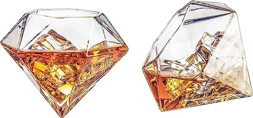 Set of 4 Diamond Cocktail Glasses 10oz