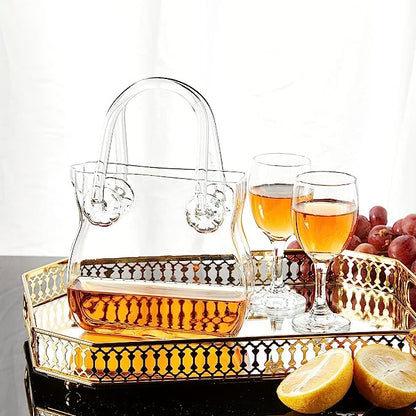 Glass Handbag Purse Decanter & Vase