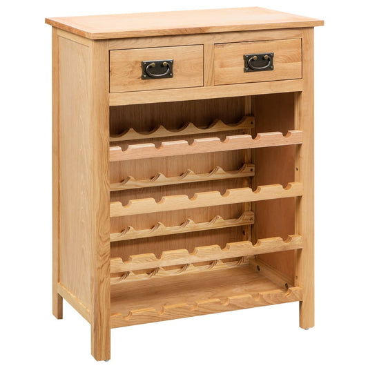 Wine Cabinet Solid Oak Wood-0