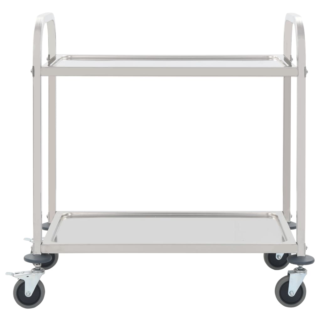 vidaXL Platform Wagon Silver 32.3"x20.9"x33.9" Stainless Steel-33