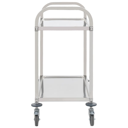 vidaXL Platform Wagon Silver 32.3"x20.9"x33.9" Stainless Steel-37