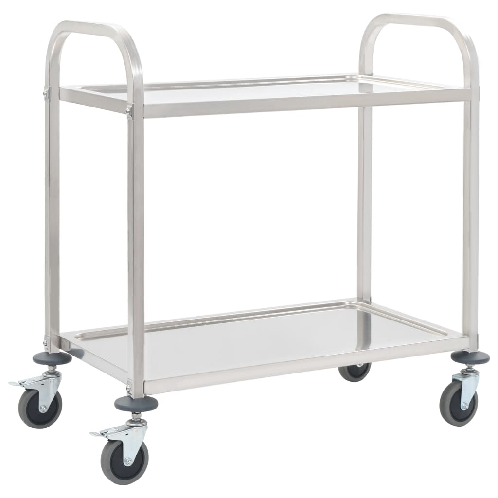 vidaXL Platform Wagon Silver 32.3"x20.9"x33.9" Stainless Steel-1