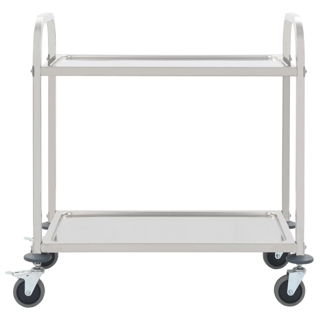 vidaXL Platform Wagon Silver 32.3"x20.9"x33.9" Stainless Steel-11