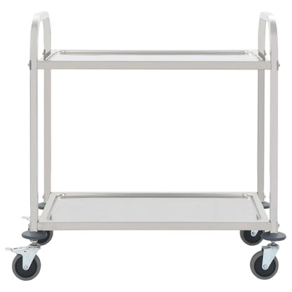 vidaXL Platform Wagon Silver 32.3"x20.9"x33.9" Stainless Steel-11