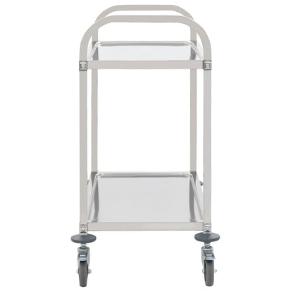 vidaXL Platform Wagon Silver 32.3"x20.9"x33.9" Stainless Steel-16