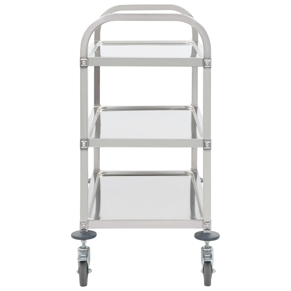 vidaXL Platform Wagon Silver 32.3"x20.9"x33.9" Stainless Steel-20