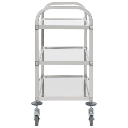 vidaXL Platform Wagon Silver 32.3"x20.9"x33.9" Stainless Steel-20