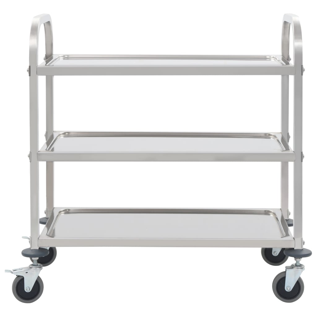 vidaXL Platform Wagon Silver 32.3"x20.9"x33.9" Stainless Steel-43