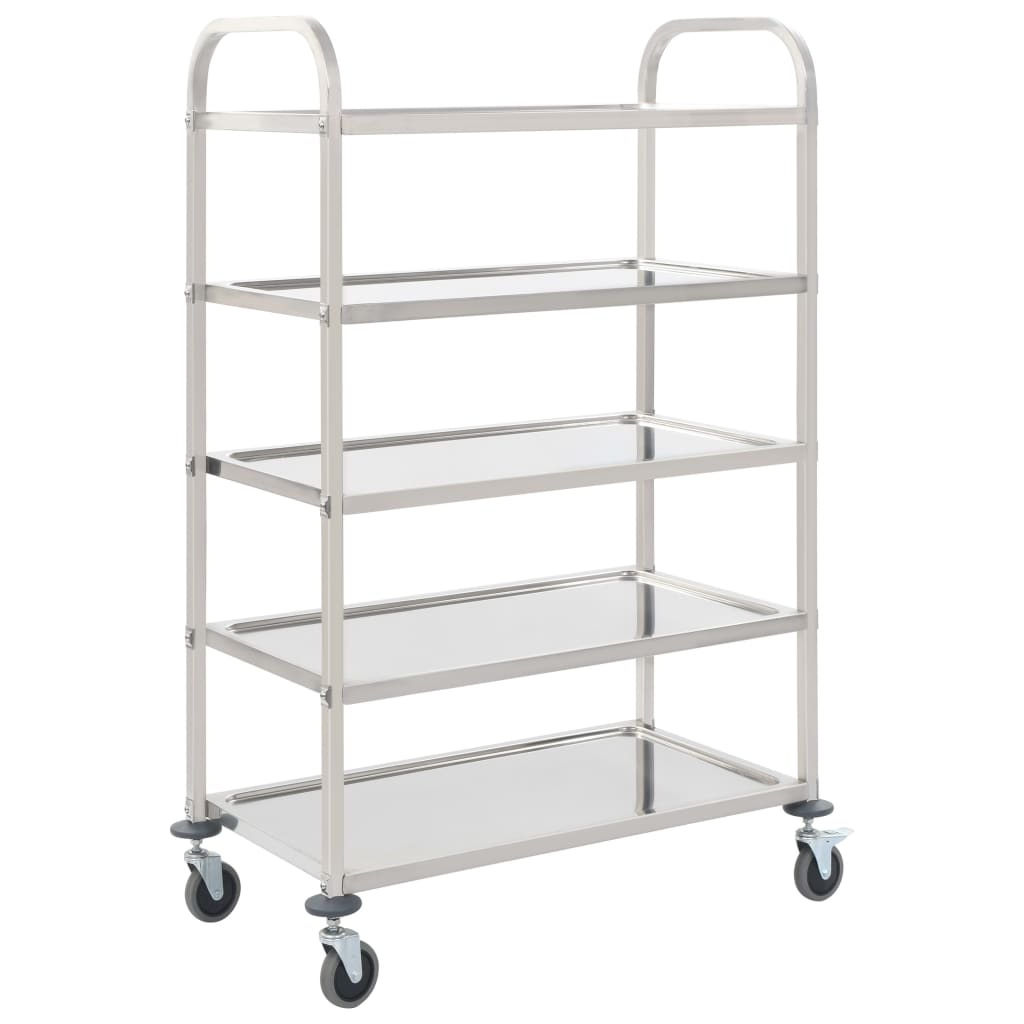 vidaXL Platform Wagon Silver 32.3"x20.9"x33.9" Stainless Steel-38