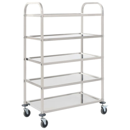 vidaXL Platform Wagon Silver 32.3"x20.9"x33.9" Stainless Steel-38