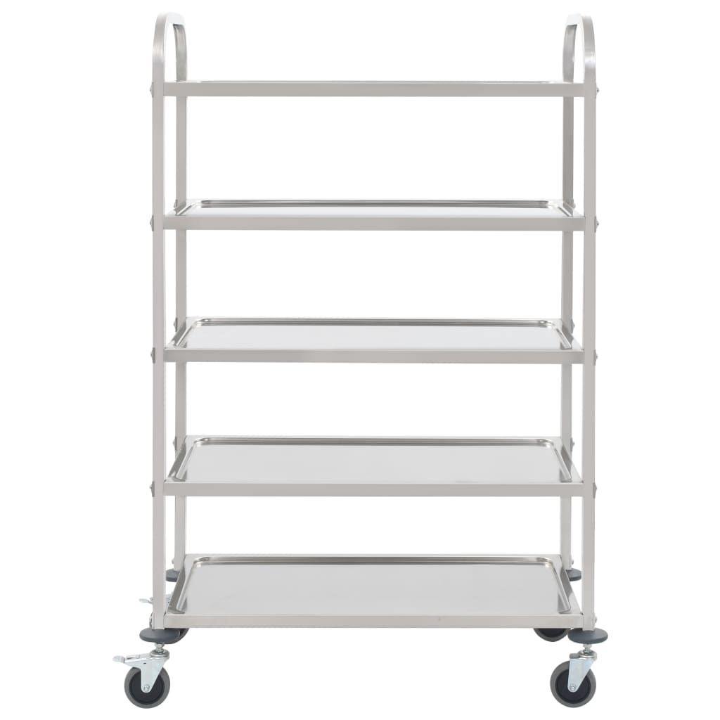 vidaXL Platform Wagon Silver 32.3"x20.9"x33.9" Stainless Steel-2