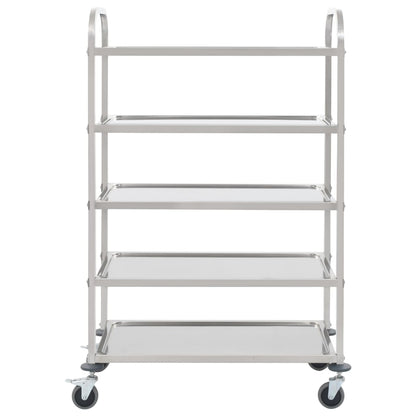 vidaXL Platform Wagon Silver 32.3"x20.9"x33.9" Stainless Steel-2