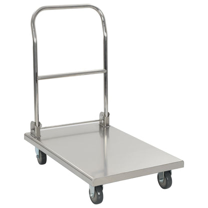 vidaXL Platform Wagon Silver 32.3"x20.9"x33.9" Stainless Steel-3