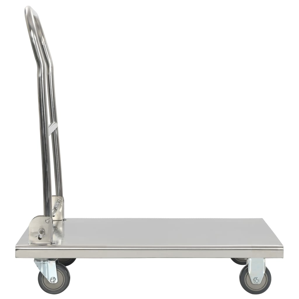 vidaXL Platform Wagon Silver 32.3"x20.9"x33.9" Stainless Steel-18