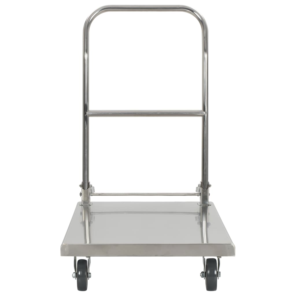 vidaXL Platform Wagon Silver 32.3"x20.9"x33.9" Stainless Steel-23