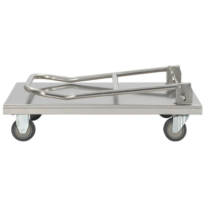 vidaXL Platform Wagon Silver 32.3"x20.9"x33.9" Stainless Steel-32