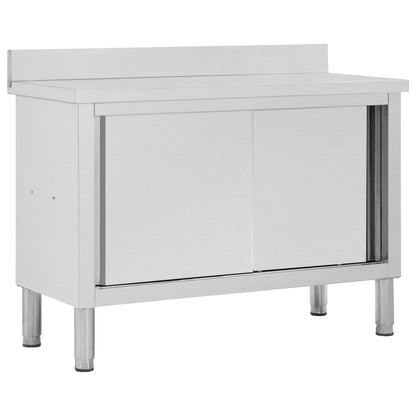 vidaXL Work Table with Sliding Doors -28